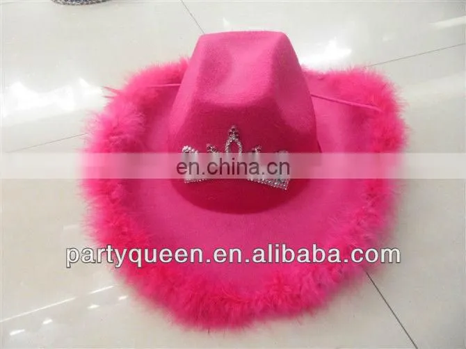 LED Christmas pink cowboy hat P-H104