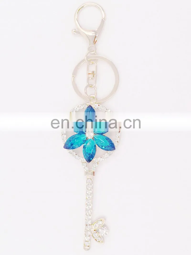 Fashion Creative New Product Crystal Key Chain Metal Key Chain Petal Key Chain