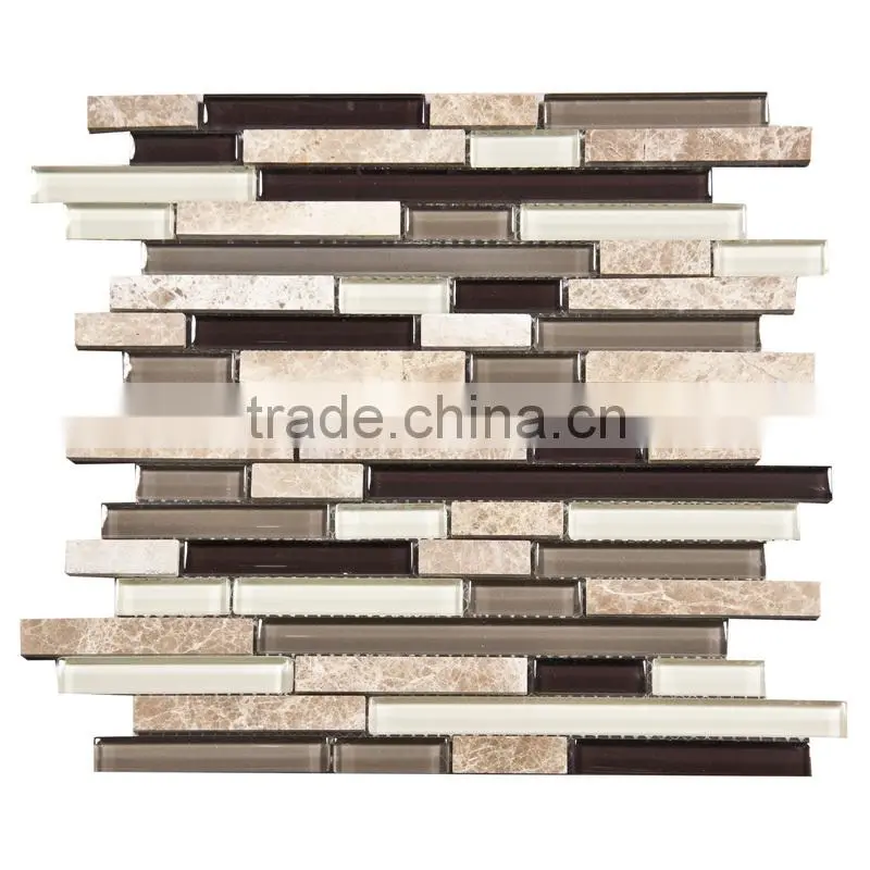Stone and crystal mixed mosic
