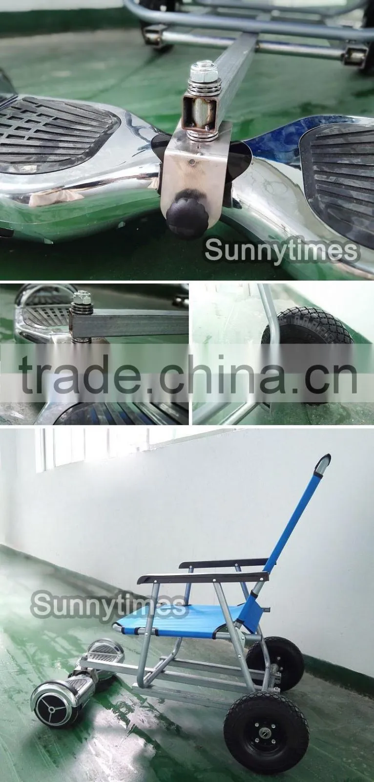 Sunnytimes Aluminum Frame with beach chair hovercart for 2 wheel hoverboard scooter