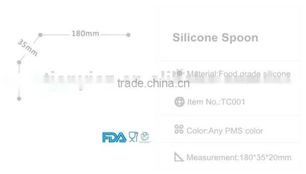FDA standard heat resistant non-stick silicone spoon/silicone baby spoon