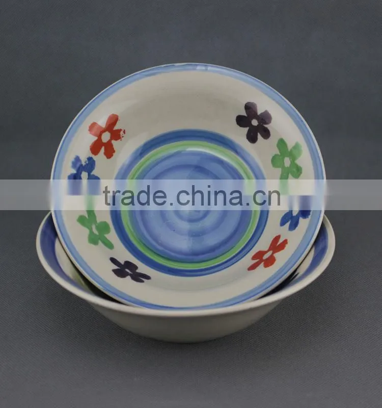 color stoneware bowl, rainbow stoneware salad bowl, rainbow color bowl