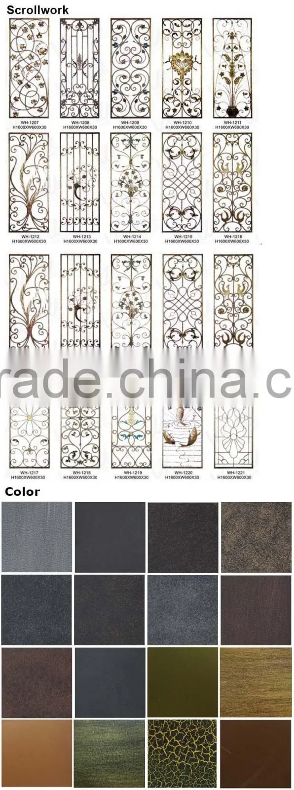 Premium Quality Modern Wrought Iron Security Doors Design