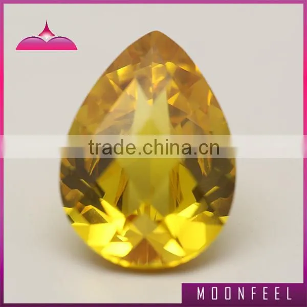 golden Pear Shape synthetic stones jewelry