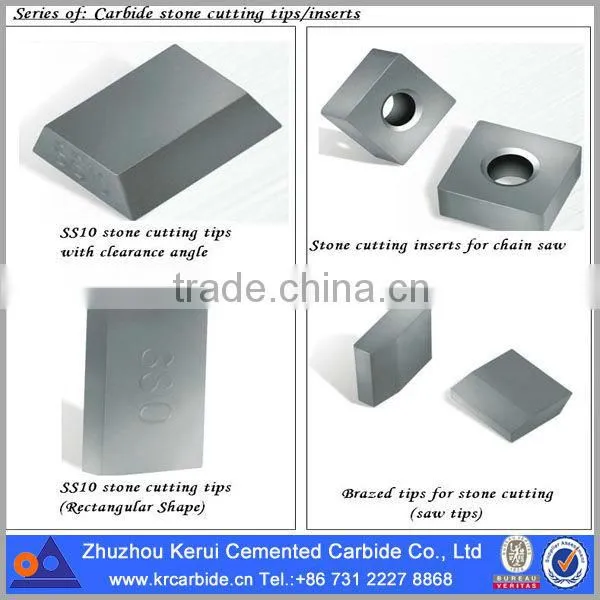 02231 tungsten carbide brazed insert for stone cutting