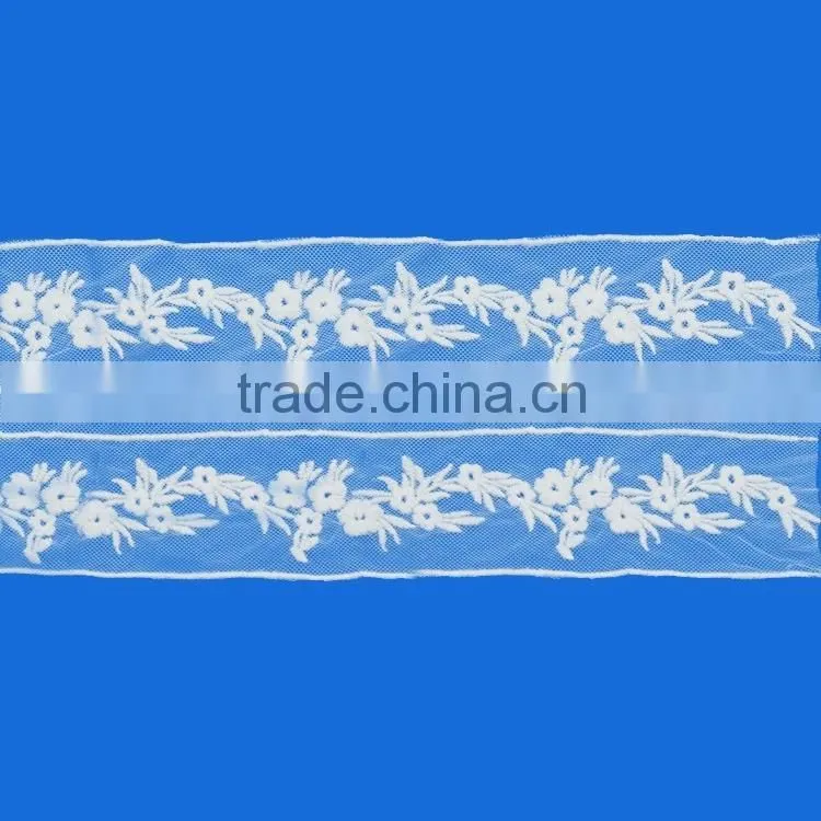 Top quantity New product Embroidery Cotton flower lace collar trims neckline applique on chiffon for Ladies Wear