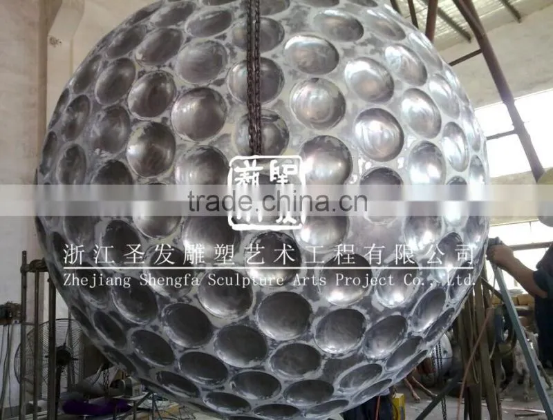 Stainless steel sphere sculpture golf sculpture metal golf sculpture