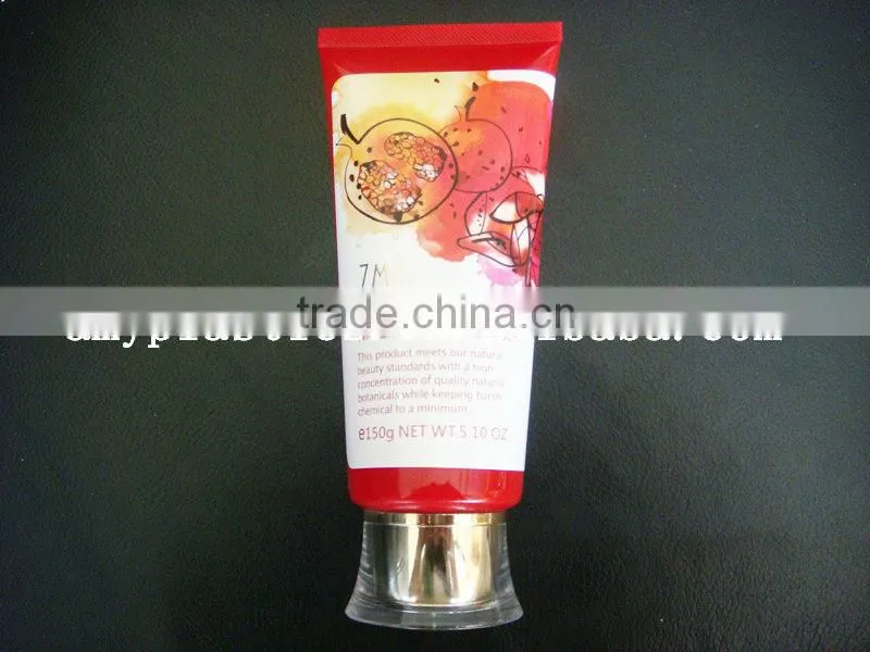 plastic tube with acrylic screw cap for skincare packaging