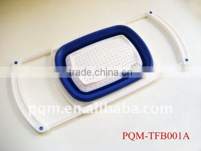 Durability rubber and plastic square collapsible colander 001A
