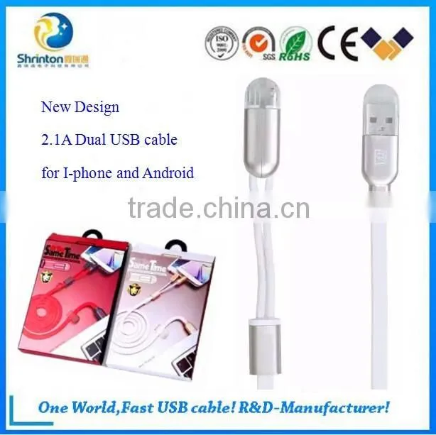 Remax 2.1A QC USB Charging cable for -phone and micro at same time /USB cable