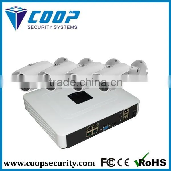 High Quality MINI NVR KIT CCTV 720P POE 4 Channel Vandal-proof IR IP Camera NVR Kit