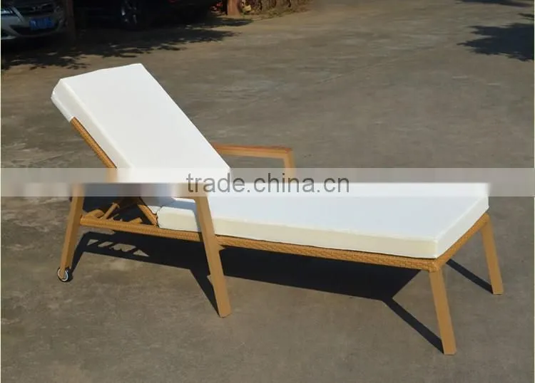 Wicker Teak Handrails With Wheels Rattan Product Modern Outdoor Lounge Chair