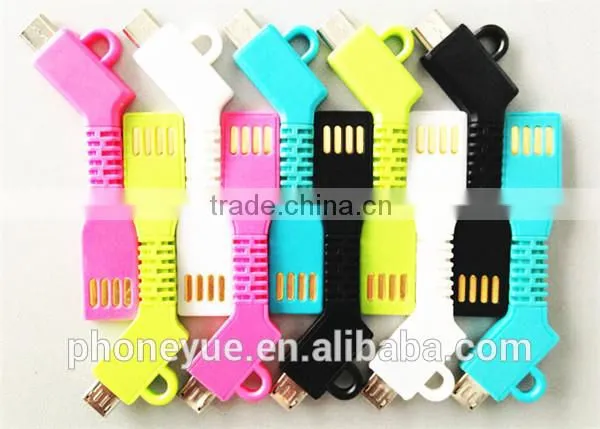 newest super flexible silicone key chain key-shape usb cable micro usb cable