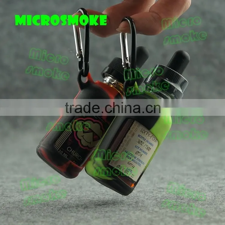 RHS factory price glass 30ml bottle silicone case, silicone rubber skin for 30ml e liquid bottle