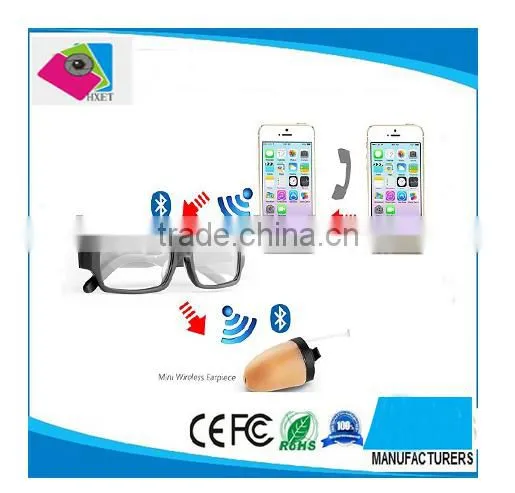Wireless Inductive Kit Bluetooth Glasses Micro Spy Invisible Earpiece