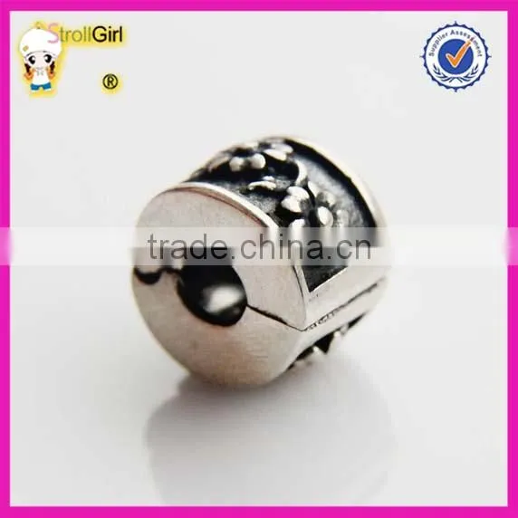 Lamp Work 925 sterling silver Clasp Beads Flower Charm beads