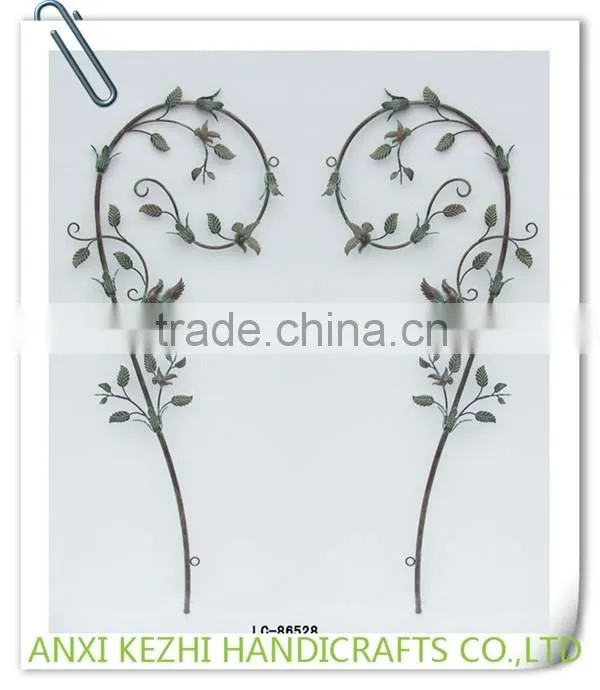 LC-86528 Set 2 Antique Wrought Iron Metal Leaves Wall Art Decor