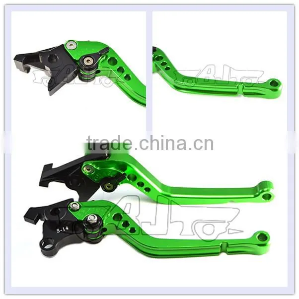 BJ-LS-003 Green cnc adjustable motorcycle hand brake lever for YZF R6 1999-2004