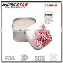 JS-07007 new design scented candle in square tin 40g