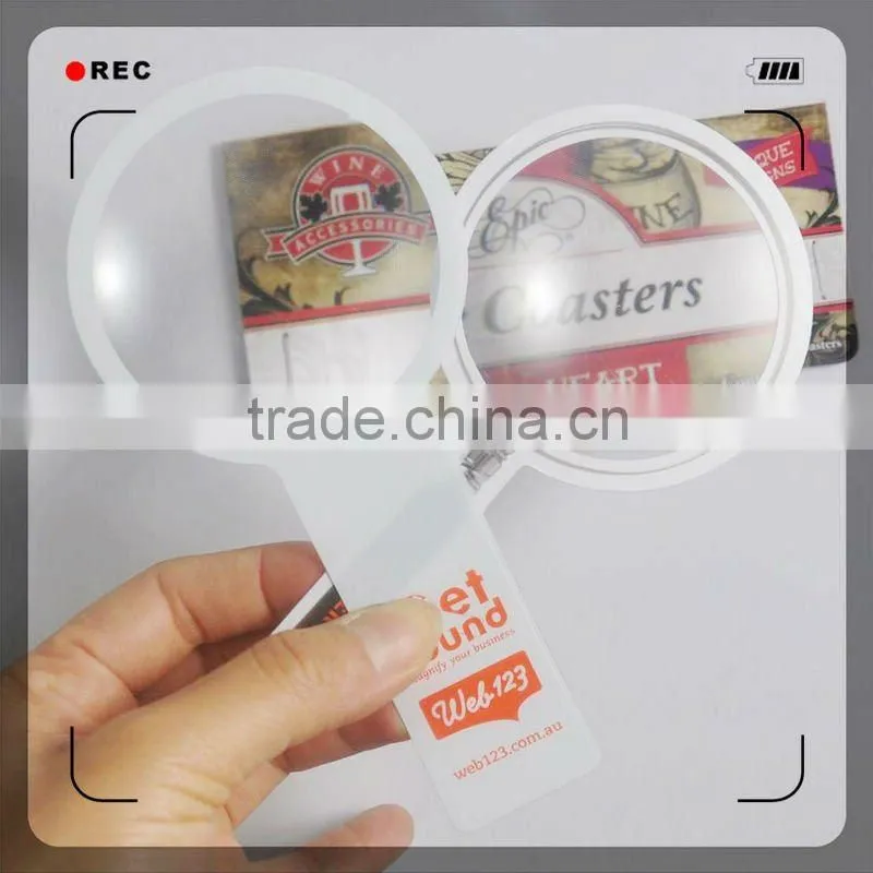 Good promotion gift Magnification 3X pvc magnifying glass/hand lens/eye gauge