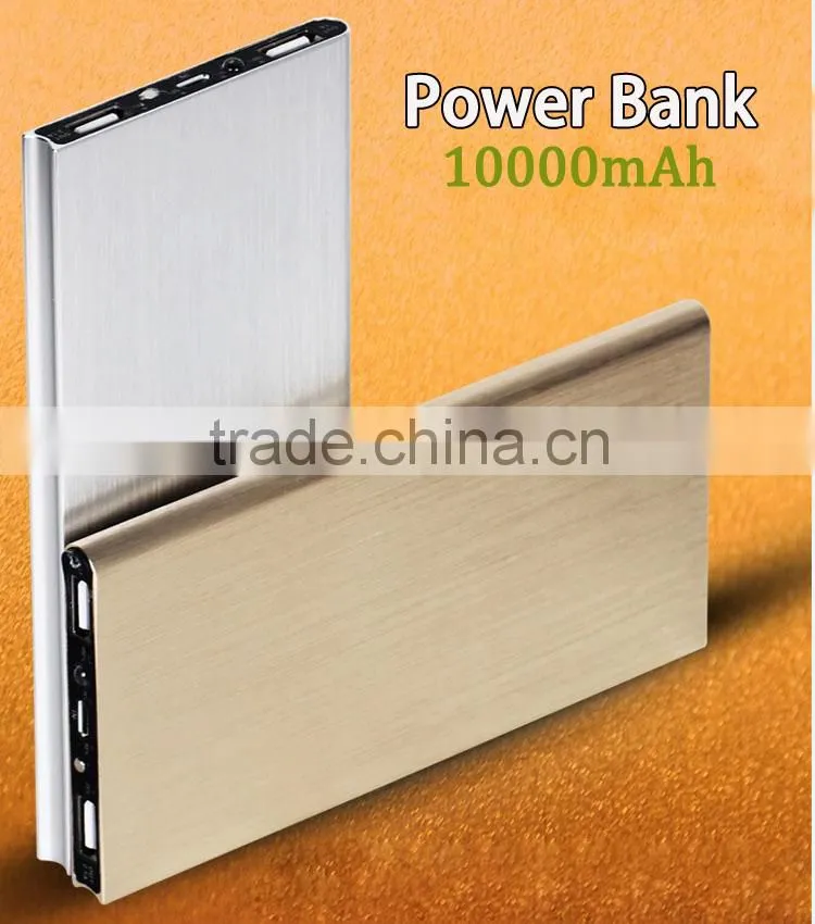 Factory Supply 10000 mah Aluminium Alloy Mobile Power Bakcup Battery Charger , 10000 mah Power Bank Charger