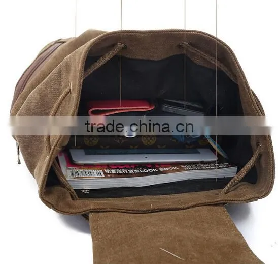 2015 New Design Canvas Drawstring Backpack for Men