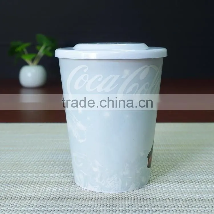 14oz Custom logo white PP plastic color changing magic water cup