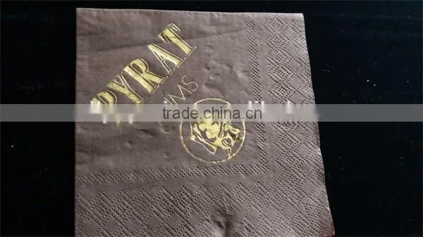 Black Gold Foil Paper Beverage Napkins 20ct