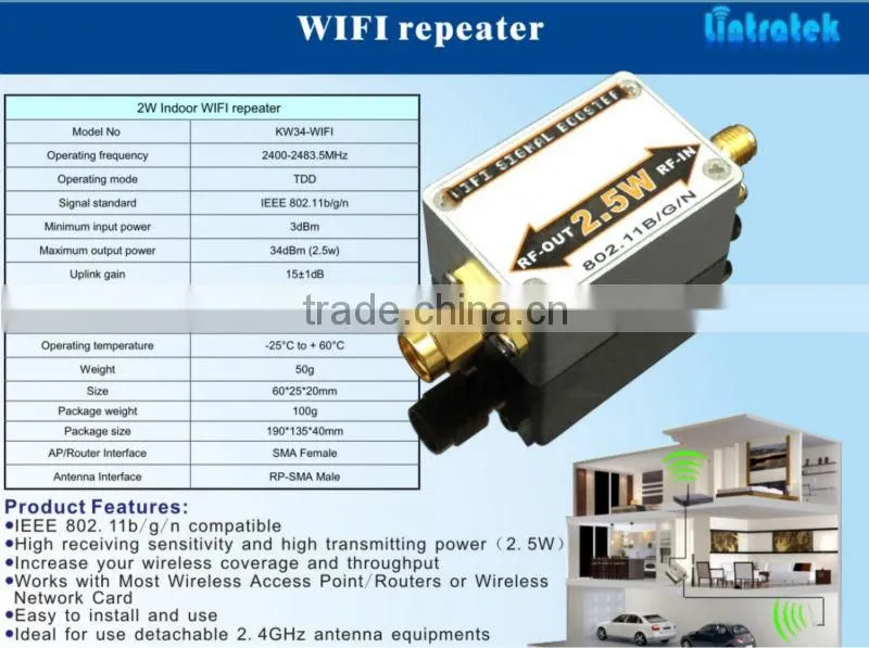 best price 2w wifi signal booster lintratek