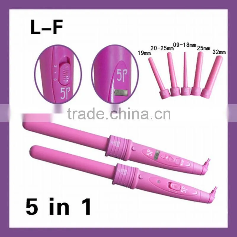 personalized professional hair curling irons with 5 sizes barrels