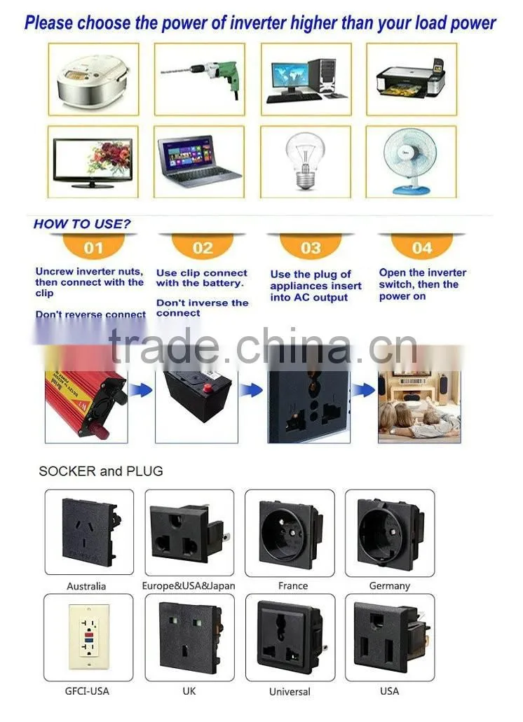 China manufacturer supply high quality solar inverter 600w 1200w dc ac inverter