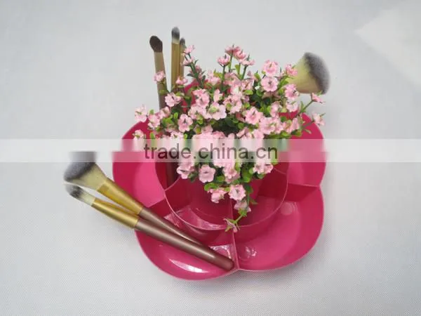 makeup rotatable plastic storage tray / flower stand / displays stands / rotating storage tool