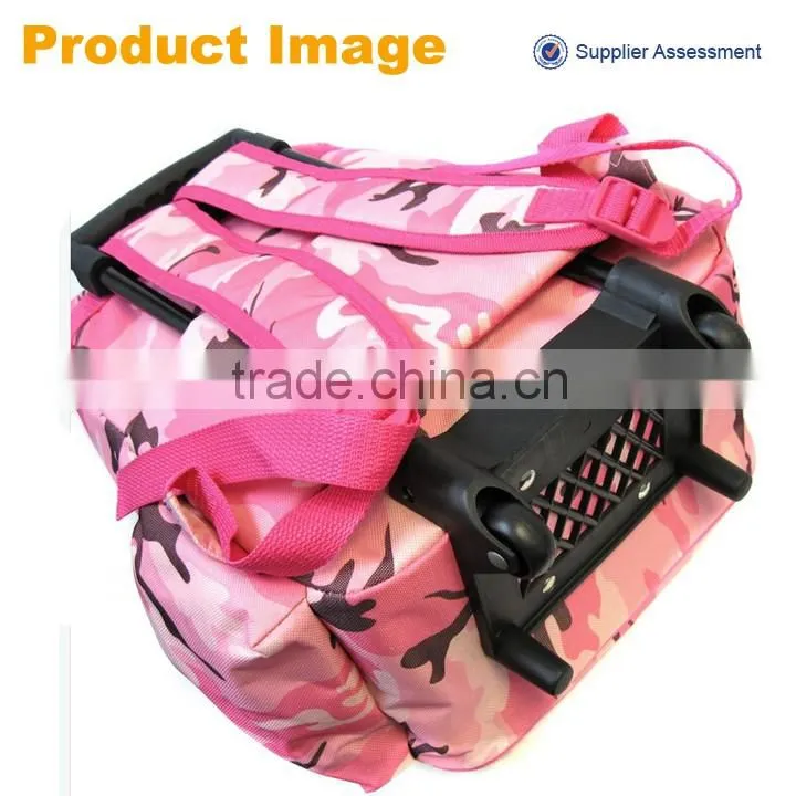 alibaba China wholesale stylish cute customized camo kids trolley school bag