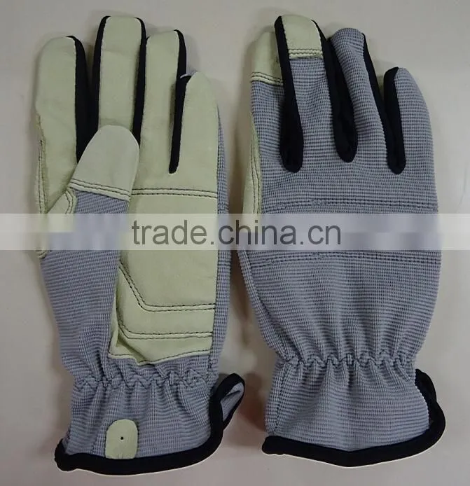 2015 NEw Design Gardening Gloves, Pig Leather safety Glove, Working Gloves, Protection Equipment, Lady Size