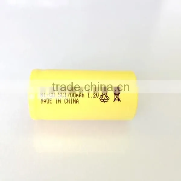ni-cd sc 1700mah 1.2v rechargeable battery