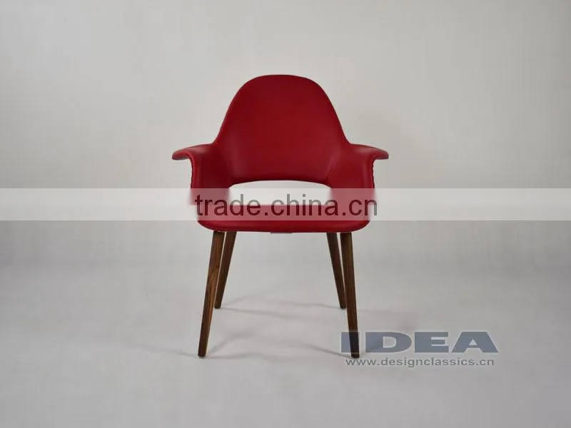 Replica Eero Saarinen Organic Chair - Red Genuine Leather