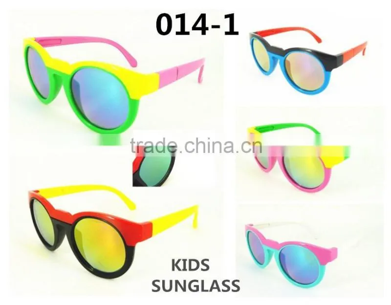 2015 Hot Selling Plastic Custom Mirror Lens Children Sunglasses