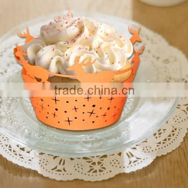 gold soft round wedding and party decoration cupcake wrappers