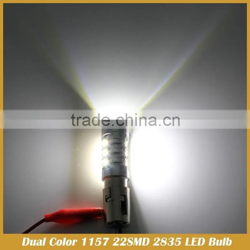 Dual Color 1157 White/Amber Switchback 22SMD 2835 LED Running Light/Signal light