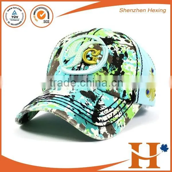 Colorful flower sports hats, custom girls golf sports cap, high quality women sprots hat