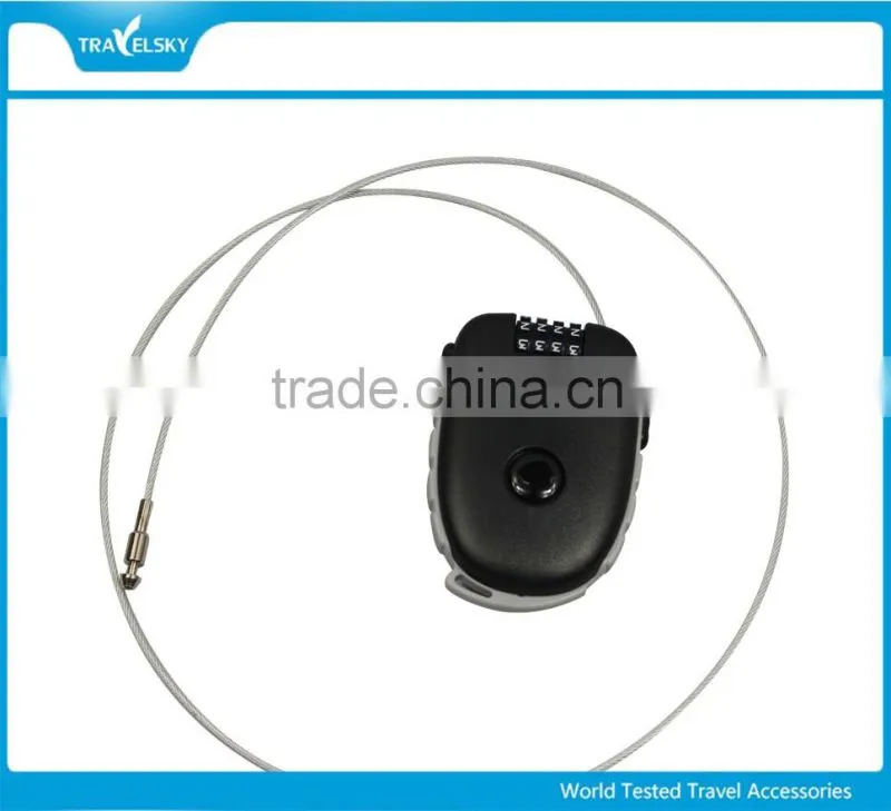 Retractable Cable Combination Plastic Luggage Lock
