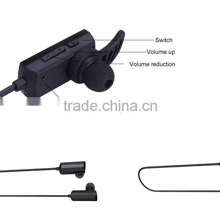 High stereo sports wireless black bluetooth earphone