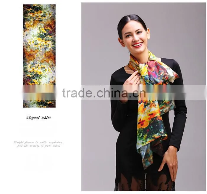 Wholesale Beauty Spring Autumn 12mm TWILL long Silk Scarf/ Silk Scarves / kerchief /headband/hijab