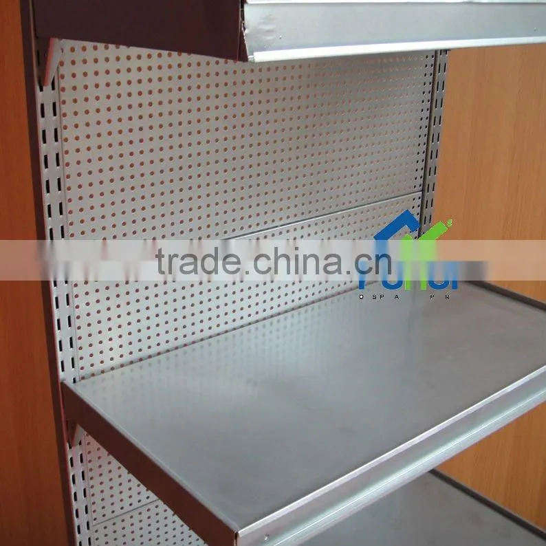 single sided metal shelf display