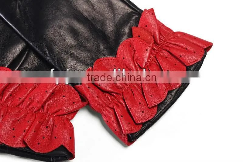 Beautiful designed fashion full finger dress flower gloves