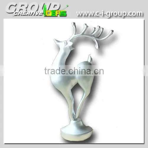 Fiberglass Silver Sculpture deer, Christmas Indoor Decorating Reindeer