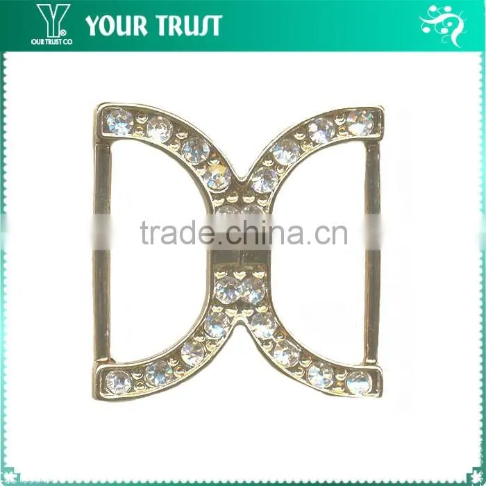 4MM Clear Cystal Drop Rhinestone Frame Rhodium Metal Belt Buckle