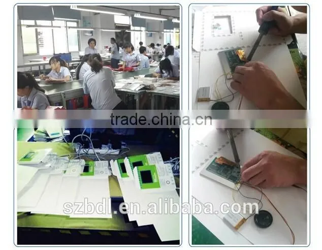 A5 size 7'' TFT screen greeting card video, LCD Business gift card