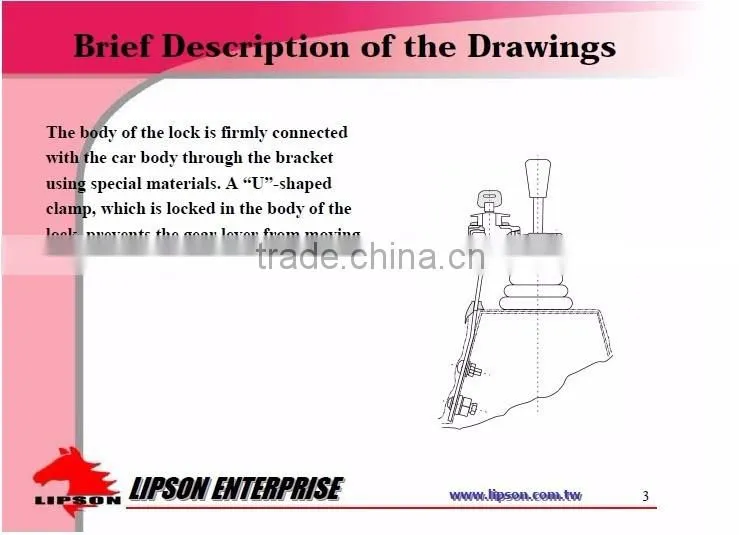 LS-G01 Made in taiwan MIT car security antitheft mechanical gear shift locks