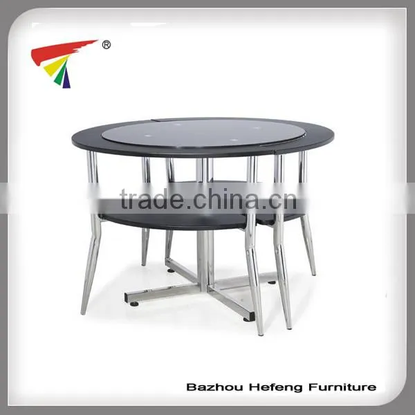 Leisure glass cafe table with MDF seat